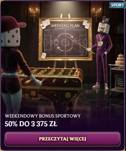 Weekendowy bonus sportowy 50% do 3 375 zł