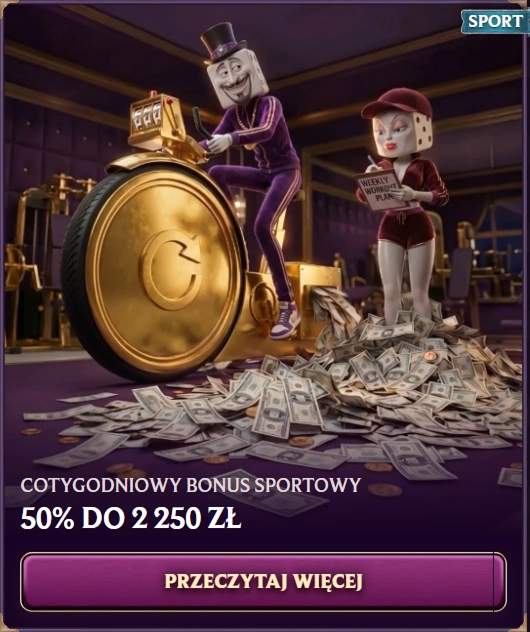 Cotygodniowy bonus sportowy 50% do 2 250 zł