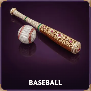 Baseball kij z rubinami i piłka