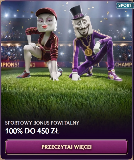 Sportowy bonus powitalny 100% do 450 zł